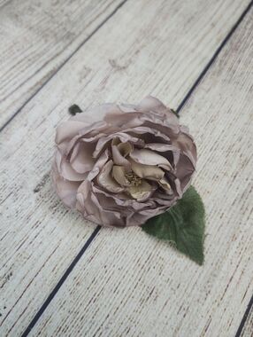 Vintage Beige Millinery Peony Boutonniere Style Brooch